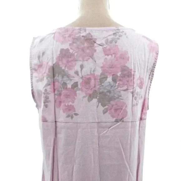 MISSLOOK Pink Floral Sleeveless Midi Shirred Boho Dress Pockets - Picture 5 of 11